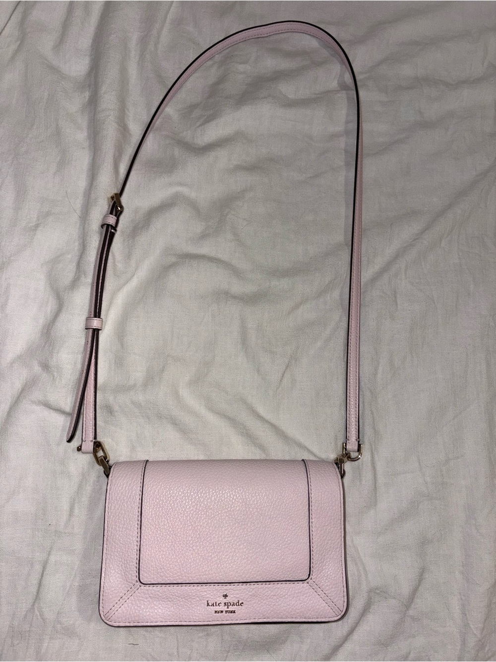Kate Spade Pale Pink Pebbled Leather Crossbody Bag
